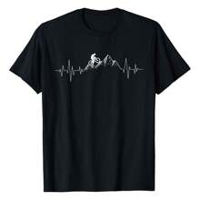 Mountain Biking - MTB Lover Cyclist Cycling Downhill Bike T-Shirt Graphic Tees Short Sleeve Casual Women T Shirts 100% Cotton Tee Shirt Womens Short-Sleeved Funny Printed Women's T-Shirts Summer Tops Soft Comfy Everyday Wear Gift Woman Tshirt Black