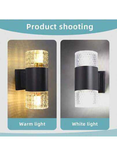 CANMEIJIA Outdoor Wand Lamp, Acrylic Flower Pattern Crystal Appearance ative Indoor LED Waterproof IP65 Home Lighting Streetlight ation, E27 Lamp Base, Square/Round Patio/Stairs/Street/Indoor/Garden/Living Room/Bathroom/Kitchen/Bedroom/Hallway/Indoor Wall/Outdoor view 8