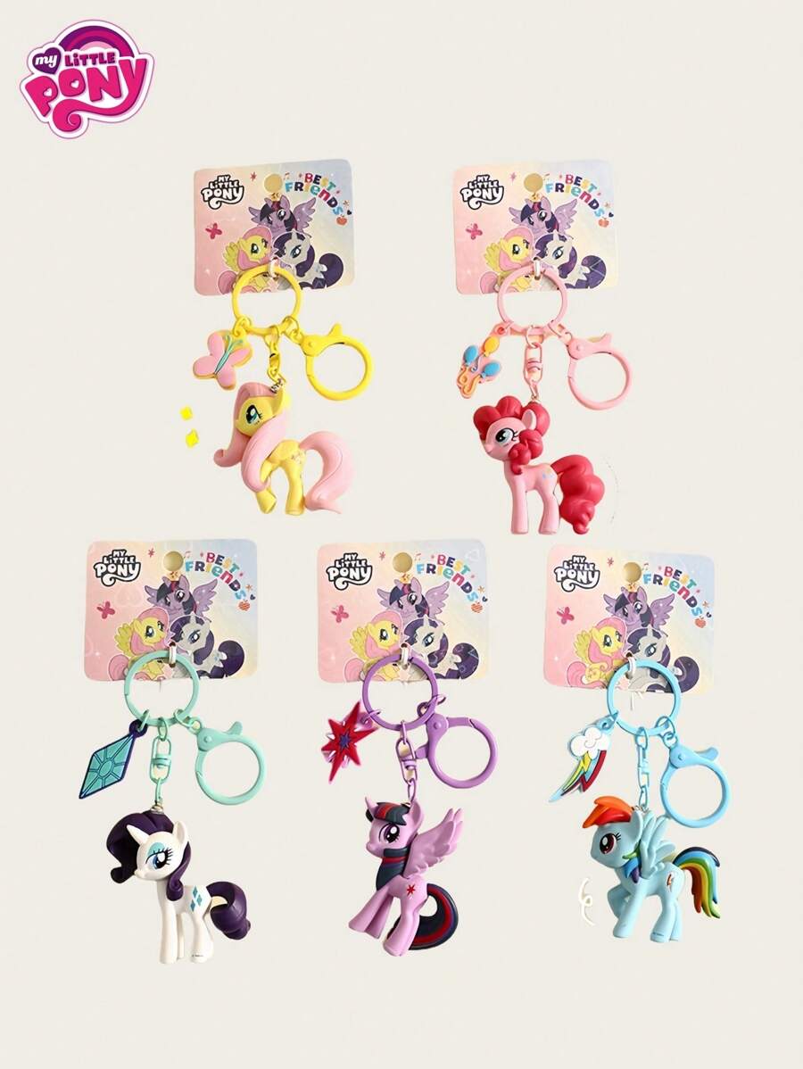 MY LITTLE PONY 1pc Cartoon Keychain, Creative Figurine Backpack Small Ornament & Gift, Various Anime Themed Designs, 1pc Decorative Keychain, Suitable For Birthday Celebrations, Christmas, Halloween, Thanksgiving Gifts, Decorations, Home Decor, Valentine's Day Gifts