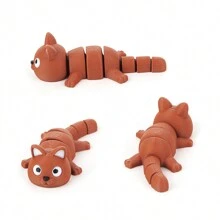 3D Printed Fully Articulated Keychain Pendant, Creative Stress Relief Cat Toy, Custom Printable - Multicolor - View 5