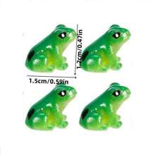 10pcs Resin Mini Green Frog Statue, Animal Model, Fairy Garden Miniature Moss Landscape DIY Glass Container Craft Decor Accessories