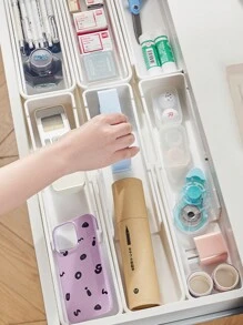 1 pieza Caja de almacenamiento retráctil para cajón de cocina, caja de clasificación de vajilla, caja de clasificación multiusos para útiles de oficina
