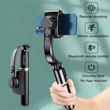 2025 NEW Gimbal Stabilizer Selfie Stick Foldable Wireless Tripod With Bluetooth Shutter Monopod For IOS Android - 黑色 - 查看 2