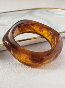 3 件不对称亚克力半透明手链，时尚百搭（手工制作，表面略有瑕疵） - 彩色 - 查看 2