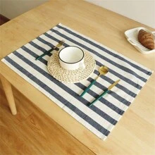 3 pièces Torchon de cuisine en tissu bleu méditerranéen, essuie-tout, nappe de fond alimentaire