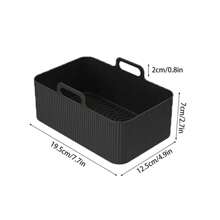 1 pièce Doublure en silicone antiadhésive pour friteuse à air rectangulaire, plateau de cuisson réutilisable, insert de panier pour Foodi Dual Airfryer Pot de remplacement, facile à nettoyer, ustensiles de cuisson, gadgets de cuisine, accessoires de cuisine