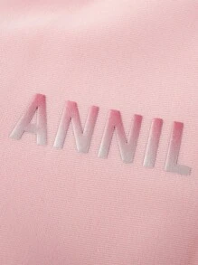 Annil 男童和女童夏季弹力面料防晒长袖游泳浮潜儿童泳衣粉色 - 粉色 - 查看 5