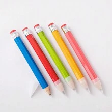 1/6 件木制巨型铅笔，可用作道具，趣味大铅笔，超大铅笔，13 英寸大铅笔，适合家庭、办公室和学校用品，返校 - 彩色 - 查看 8
