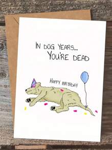 1 pieza, Tarjeta de cumpleaños de años de perro, Tarjeta de cumpleaños divertida de edad avanzada, Tarjeta de perro, 30.º, 40.º, 50.º, 60.º, Tarjeta para papá, mamá, él, ella que incluye sobre, tarjeta de mensaje, tarjeta de agradecimiento, tarjeta de felicitación, tarjeta de bendición, tarjeta conmemorativa, tarjeta de aniversario