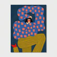 1 幅抽象人物帆布海报 - 无框装饰艺术墙饰 - 非常适合家庭客厅、卧室和餐厅