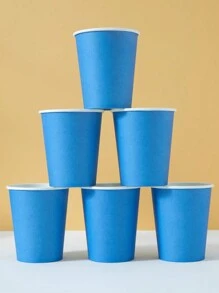 10个/25个一次性纸杯，海军蓝色，适用于冷饮、咖啡、生日派对、家庭聚会、野餐、派对装饰 - 寶藍色 - 查看 1