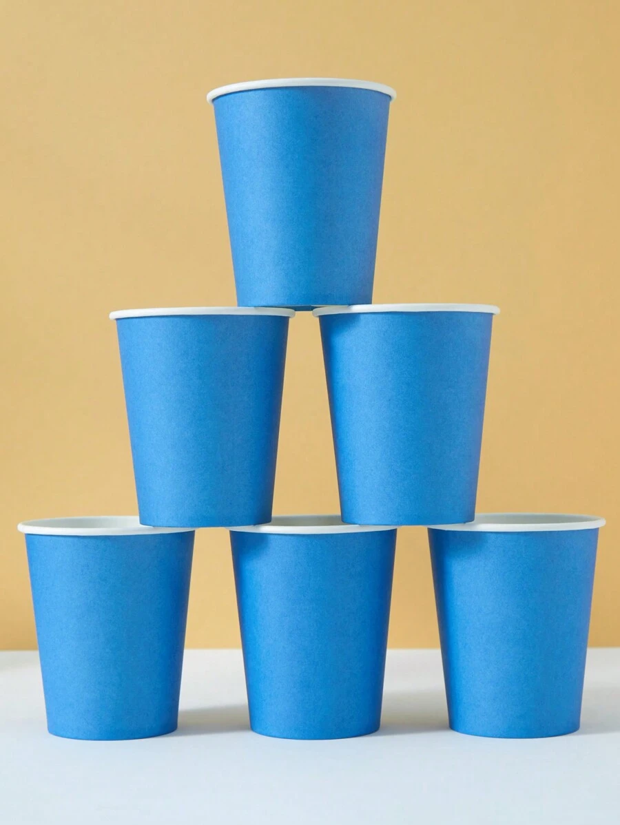 10个/25个一次性纸杯，海军蓝色，适用于冷饮、咖啡、生日派对、家庭聚会、野餐、派对装饰 - 寶藍色 - 查看 1