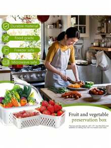 6pcs Set Premium Airtight Food Storage Containers - Multipurpose,Plastic Meal Prep Boxes, Reusable, Leak-Proof & Freezer Safe,  - Kitchen Organizers - 黑與白 - 查看 3