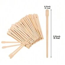 Paleta desechable para depilación, herramienta de tratamiento de eliminación de vello - depresor lingual suave para depilación facial, de cejas y corporal - espátula de madera pequeña, fácil de aplicar, productos y accesorios para el cabello para salón de belleza, artículos esenciales de viaje
