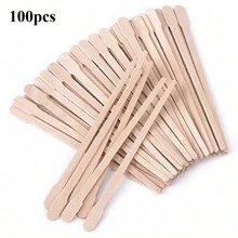 Paleta desechable para depilación, herramienta de tratamiento de eliminación de vello - depresor lingual suave para depilación facial, de cejas y corporal - espátula de madera pequeña, fácil de aplicar, productos y accesorios para el cabello para salón de belleza, artículos esenciales de viaje