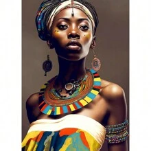 1 件墙面艺术海报现代非洲女性肖像海报和印刷品帆布画墙面艺术画适用于客厅家居装饰无框帆布，可选画框