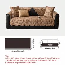 1pc Premium Luxurious Gold Floral Pattern Sofa Slipcover, Non-Slip Home Decor Sofa Cushion Cover, Suitable For Home, Bedroom, Living Room, Office Gifts Birthday Graduation Sofa Cover Couch Cover Sofa Covers Room Decor Living Room Decor