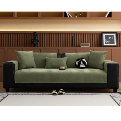 1 Vỏ gối sofa vải nhung thời trang, Thiết kế tối giản sang trọng, Chống trượt, Chống bụi, Chống trầy xước, Bảo vệ sofa, Trang trí sofa, Thích hợp cho phòng khách, phòng ngủ, phòng học, văn phòng, mọi mùa