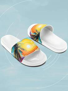 1 Pair Custom Women's Sandals, Personalized Customized Photo Design, Custom Soft Sole Sandals, Home Slippers, Suitable For Indoor, Outdoor And Bathroom Garden, Spring And Summer Sandals, Customized Gift For Mom/Dad/Her/Him/Girlfriend/Boyfriend/Wife/Husband/Friend - White - View 4