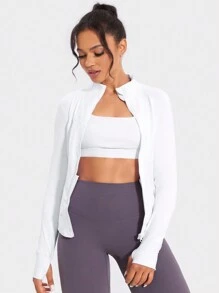 VUTRU Women's Sports Jacket With Zipper Pockets, Anti-Lost - White - View 5