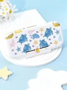 1 件海龟、海星印花多功能游戏机收纳包，兼容 Switch/Switch OLED/Switch NS 游戏机，支持充电、数据线收纳、游戏卡盒、防尘罩、支架，可容纳 10 张游戏卡，便携、防摔、防震 - 彩色 - 查看 11