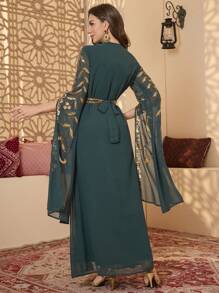 meilun Women's Elegant Sequin 2 In 1 Long Sleeve Dress