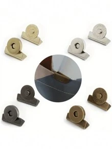 6pcs/10pcs Magnetic Golden Bag Clasps, Pairs Invisible Magnetic Snaps Buttons Lock Buckle ,Magnetic Snap Closures,Purse Thumb Lock Purse Buckle Fasteners For DIY Making Craft Bag - Multicolor - View 5