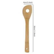 8 piezas/1 pieza Juego de utensilios de cocina de bambú con cubo de almacenamiento para cubiertos y pinzas para alimentos - Albaricoque - Ver 12
