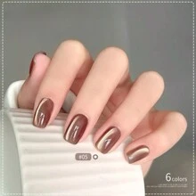 MISS SHAKA 10ml Autumn Moon Night Cat Eye Gel Nail Polish Nail Art Nail Salon Special For Autumn And Winter Black Clever Amber Brown Glass Bead Nail Gel Nail Supplies Christmas Nails