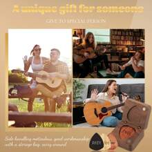 1 PC Personalized Guitar Picks, Custom Wooden Guitar Pick Case Box With Engraving, Wood Guitar Pick Organizer Music Gift For Guitarist Musician - Walnut - View 3