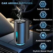 Smart Car Air Freshener, Portable Aromatherapy Diffuser For Car, Waterless Essential Oil Diffuser With 3 Essential Oils (Diffuser + Oils Set) - Diffuser+3Pcs Oils - 查看 4