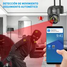 2NLF® 5G Cámara de Monitoreo HD (5G Estable) | Color Negro/Blanco Opcional + Alarma de Detección de Movimiento + Instalación Fácil | Visión Nocturna a Color Total Iluminada (Visión Clara 24h) + Control de Movimiento por Voz + Audio Bidireccional | Compatible con Sistema EseeCloud | Ideal para Interiores/Exteriores: Hogares, Oficinas, Jardines, Garajes (Compartir Acceso Disponible) | Manual en Español Incluido - Negro - Ver 3