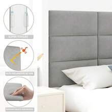 Kit Of 10 Upholstered Headboards For 45X20 Bed - 黑色 - 查看 2
