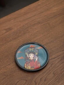 Chinese Style Cup Coasters With Chinese Opera Characters And Dunhuang Flying Fairy Goddess Creative Coasters For Teacups And Tabletops - Multicolor - View 6