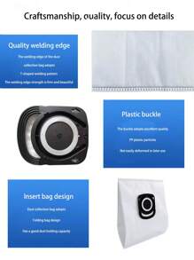 2/5/10pcs Vacuum Cleaner Dust Bags Compatible With Rowenta Evo Silence Series ZR200520, Non-Woven Fabric Bags,Tool Accessories