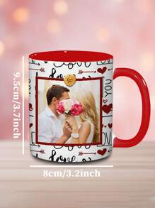1 szt. 11 uncji spersonalizowany kubek walentynkowy ze zdjęciem, kocham cię, romantyczny kubek dla pary, spersonalizowany kubek do napojów, spersonalizowany kubek do kawy dla pary, kreatywny prezent rodzinny, specjalny prezent miłosny dla pary na walentynki