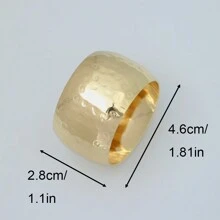 10 piezas Anillos para servilletas de metal elegantes con textura de piedra en forma de tambor, aptos para decoraciones de hotel, boda y festival - Multicolor - Ver 2