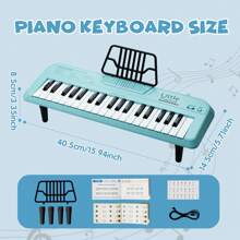 37 Keys Piano Keyboard For Kids, Portable Music Instrument For Toddlers Aged 2 3 4 5, Educational Sound Toys, Multifunctional Baby Piano Girl Toys Kids Piano Keyboard Toy For Toddlers, Birthday Gifts For 1-6 Years Old Boys And Girls Gifts, Birthday For Boys And Girls - Blue - View 9