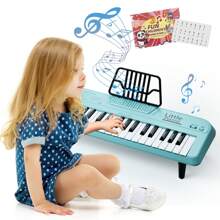 37 Keys Piano Keyboard For Kids, Portable Music Instrument For Toddlers Aged 2 3 4 5, Educational Sound Toys, Multifunctional Baby Piano Girl Toys Kids Piano Keyboard Toy For Toddlers, Birthday Gifts For 1-6 Years Old Boys And Girls Gifts, Birthday For Boys And Girls - Blue - View 2