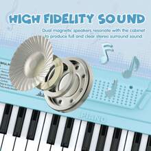 37 Keys Piano Keyboard For Kids, Portable Music Instrument For Toddlers Aged 2 3 4 5, Educational Sound Toys, Multifunctional Baby Piano Girl Toys Kids Piano Keyboard Toy For Toddlers, Birthday Gifts For 1-6 Years Old Boys And Girls Gifts, Birthday For Boys And Girls - Blue - View 8