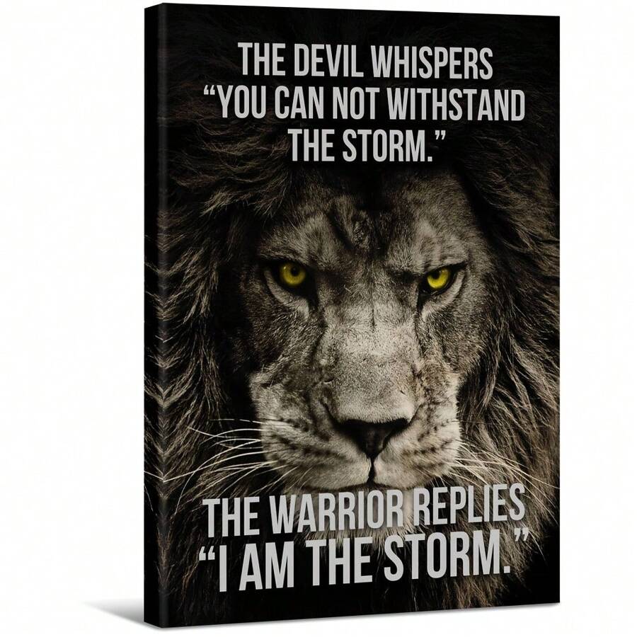 Devil Whispers You Cannot Withstand Storm Warrior Replies I Am The StormLarge Framed Wall Art Decor Canvas Print - For Bedroom, Bathroom, Office-1pc - Multicolor - View 1