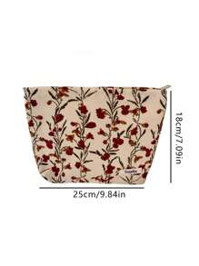 1 件独特花卉图案个性化花朵化妆包大容量钱包洗漱用品旅行包拉链收纳袋化妆刷礼物收纳袋情人节情人节装饰情人节派对礼物情人节女士情人节礼物