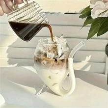 1pc Creative Vampire Squirrel Design Transparent High Borosilicate Glass Cup, Suitable For Bar & Restaurant, For Wine, Juice, Back To School Supplies - Transparent - View 9