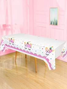 1pc Cute Unicorn Theme Disposable Party Tablecloth - Multicolor - View 2