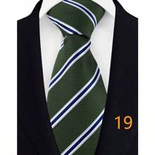 GOADAFOO Corbata de lujo de 8 cm para hombre, con rayas verdes, floral sólido, corbata de cuello tejida jacquard para hombre, novio, negocios, boda, fiesta