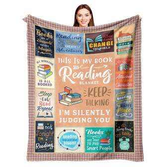Book Lovers Gifts, Xmas Gifts For Book Lovers Women, Librarian Gifts, Literary Gifts, Book Accessories For Reading Lover, Gifts For Reader, Book Club/Bookish Gifts Throw Blanket