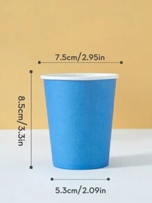 10个/25个一次性纸杯，海军蓝色，适用于冷饮、咖啡、生日派对、家庭聚会、野餐、派对装饰 - 寶藍色 - 查看 2
