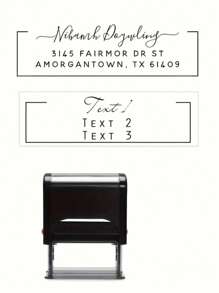 Customizable Black Acrylic Self-Inking Stamp With Custom Address - Ideal Choice For Teacher And Book Stamp - Multicolor - View 4