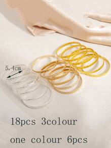 6pcs 3-9Y Kids Bling Bling Carved Heart Shaped Sparkling Bangle Bracelets For Valentine's Day - Multicolor - View 9