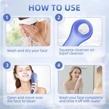 Cepillo de silicona recargable para exfoliación facial - Limpieza profunda y exfoliación, apto para hombres y mujeres, Impermeable IPX7, recargable por USB